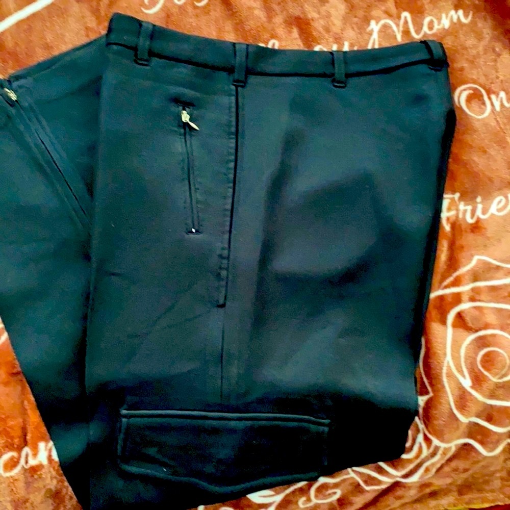 Men’s Black Polyester Active Pants